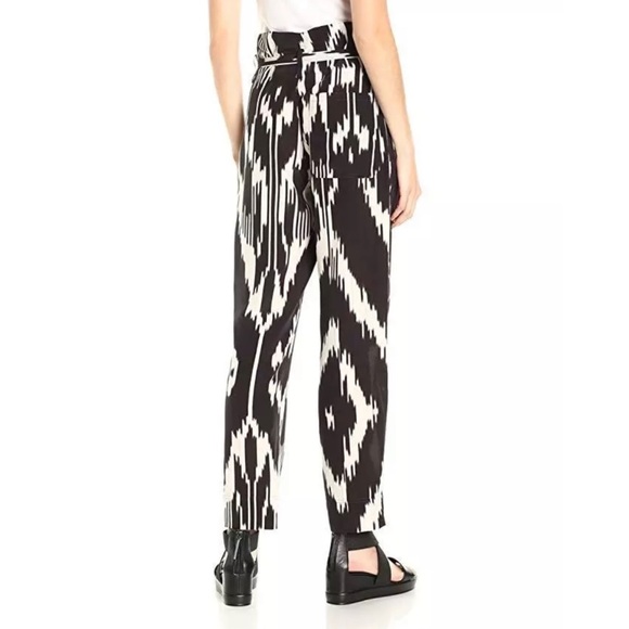 Theory Gunilla Interlace Ikat Print Silk High Rise Pants - Picture 2 of 8